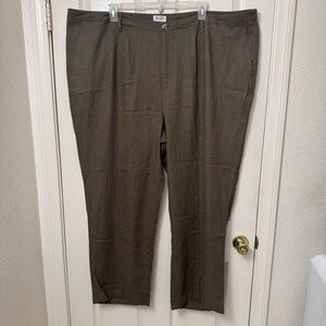 Candace Cameron Bure Olive Green Coastal 55%Linen Pants Women Plus Size 32W NWOT